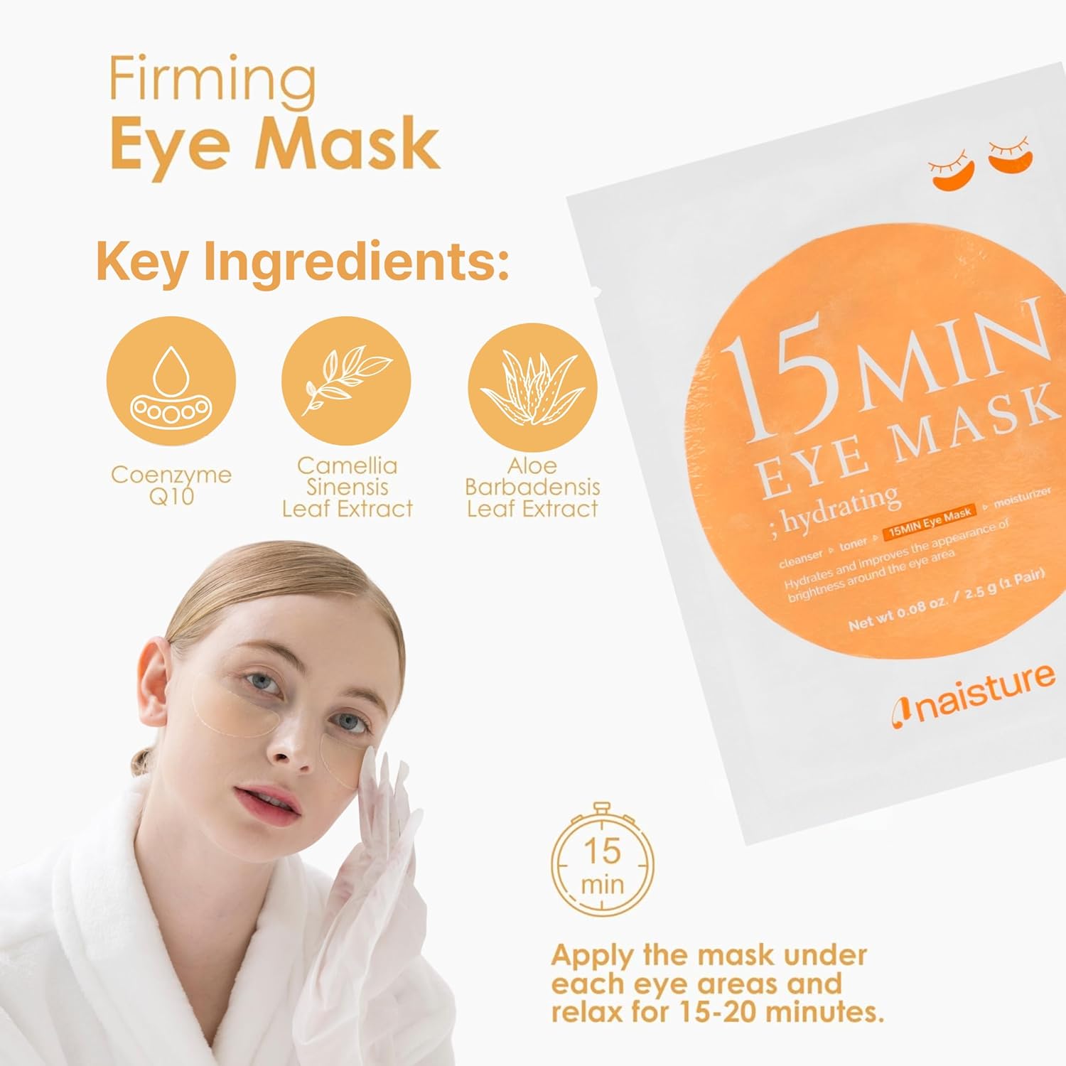 15 Min Pamper Me Kit by Naisture – Korean Spa and Skincare Kit for Women with Hair Mask, Hand and Foot Masks, Eye Mask, and Face Masks