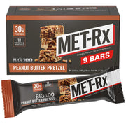 MET-Rx Big 100 Granola Protein Bar, Meal Replacement Bar, 28 G Protein, Chocolate Chip, Pack of 9