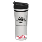 Personalized 15 oz. Mia Insulated Stainless Steel Travel Mugs - 10 pack Custom Text, Logo - Blue