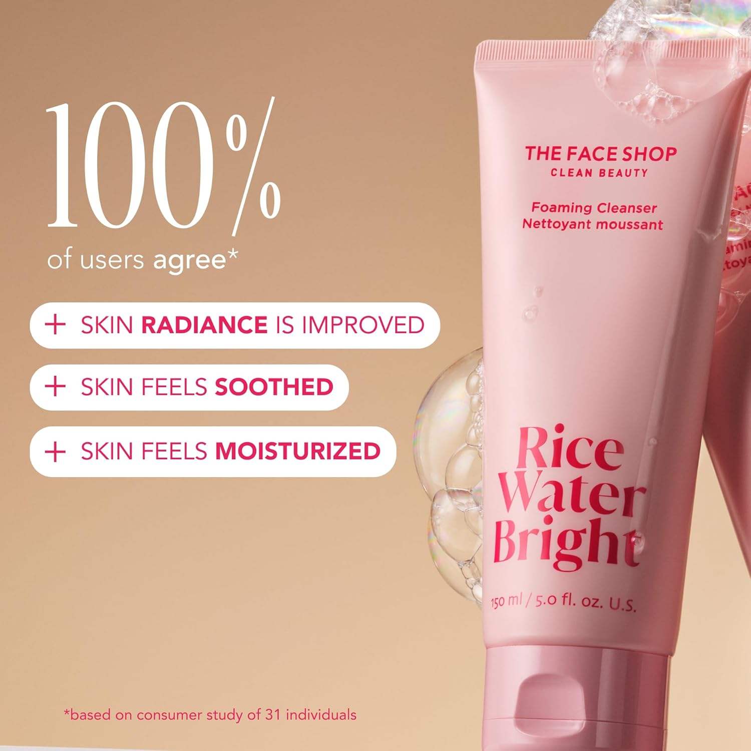 The Face Shop Rice Water Bright Travel Kit, Korean Skin Care Set with Ceramide, Gift Set - Gentle Face Wash & Vegan Skin Care (Serum, Cream, Eye Cream), Hydrating for Dry Skin, Daily Face Moisturizer