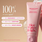 The Face Shop Rice Water Bright Travel Kit, Korean Skin Care Set with Ceramide, Gift Set - Gentle Face Wash & Vegan Skin Care (Serum, Cream, Eye Cream), Hydrating for Dry Skin, Daily Face Moisturizer