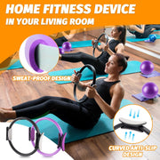 Pilates Ring Set – Home Pilates Equipment for Women Kit with Magic Circle Pilates Ring and Ball Set, Resistance Bands & Massage Balls & Exercise Bands for Toning，Flexibility & Core Strength