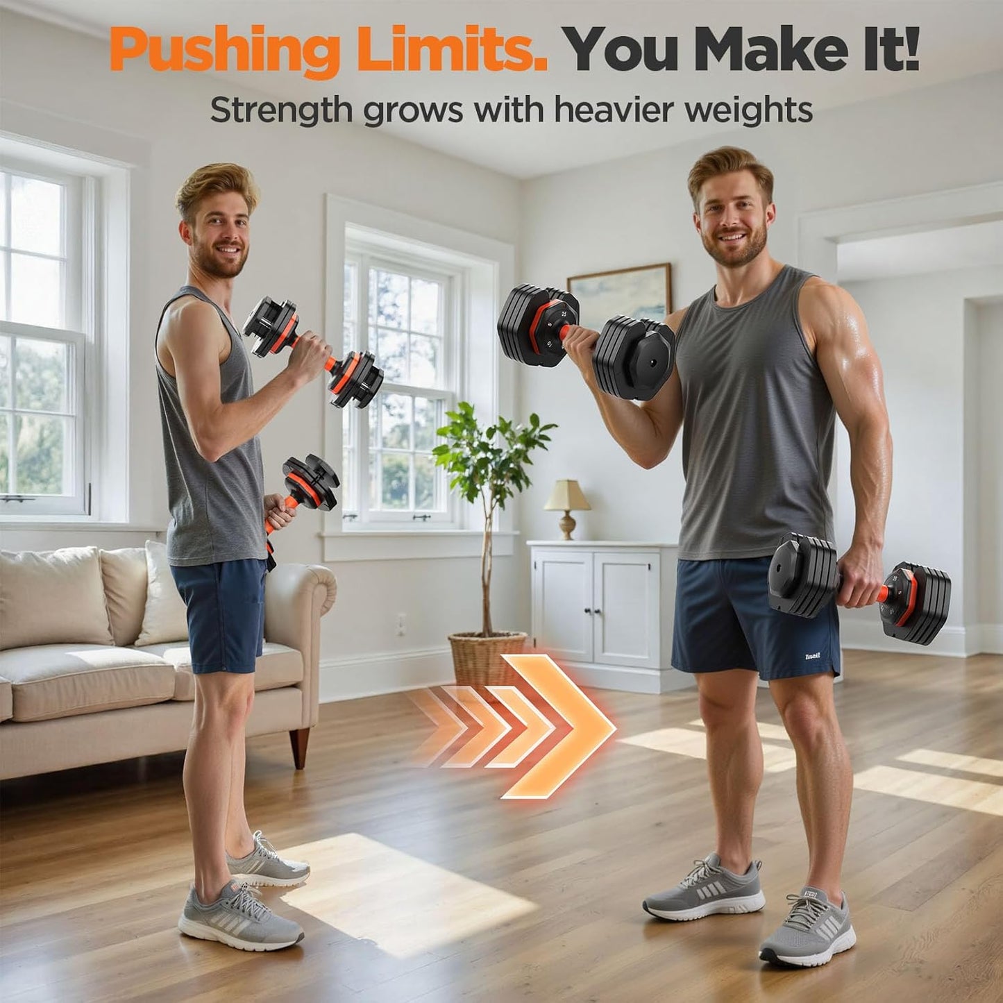 2025 Updated Adjustable Dumbbell Set of 2, 110lbs/50lbs Weights Dumbbell Set with Storage Box, 25lbs/55lbs Adjustable Weights with Anti-slip Silicone Grip, Weight Set For Home Gym Suit both Men and Women
