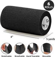 OK TAPE Self Adherent Cohesive Bandages Wrap - 12Packs, 2" x 5 Yards, Non-Woven Self Adhesive Bandage Wrap for Thumb, Finger, Wrist, Ankle, Vet Wrap Bandages Tape (Mixed Colors)