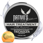 Nativo's Hair Styling Cream and Regrowth Treatment For Men and Women - Hair Thickening Mask with Bee Honey & Trichogen - Tames & Strengthens, Dry, Frizzy, Curly Hair, Paraben-Free (160g)