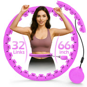 Weighted Hula Circle with 26/32 Links(56-66 Inch) for Adults Weight Loss, Infinity Fitness Hoop Plus Size, for Women Smart Exercise Equipment