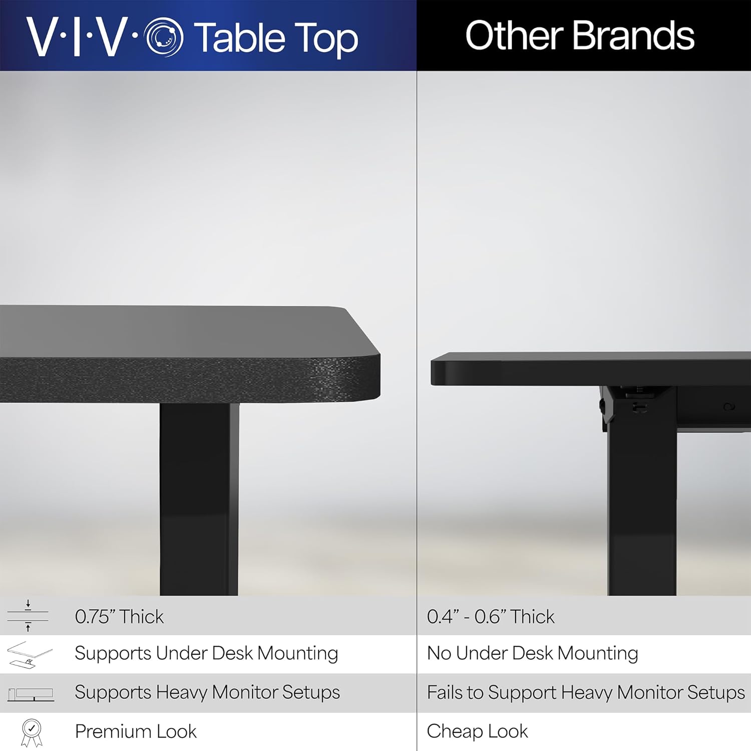 VIVO Electric 63 x 32 in Standing Desk, Memory Height Adjustment, 176 lb Frame Support, 2E Series, Black Top Black Frame, DESK-KIT-2E1B