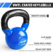 Yes4All Kettlebell Set Vinyl Coated Weights Combo for Full Body Workout Equipment Push up, Grip Strength Training, Dumbbell Weights Exercises