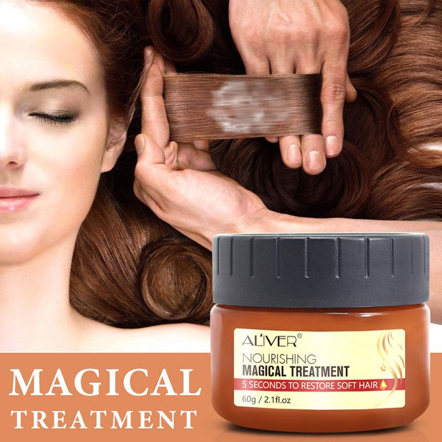 Magical Keratin Hair Treatment Oil, 2pcs Advanced Molecular Hair Roots Professtional Hair Conditioner, 5 Seconds to Restore Soft Hair, Deep Suitable for Dry & Damaged Hair-60ml