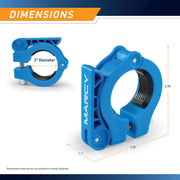 Marcy Adjustable Nylon Resin Olympic (2-inch) Barbell Lock Collar Clips with Quick Release Latch for Weight Training & Fitness Training, Blue, OBC-9BL