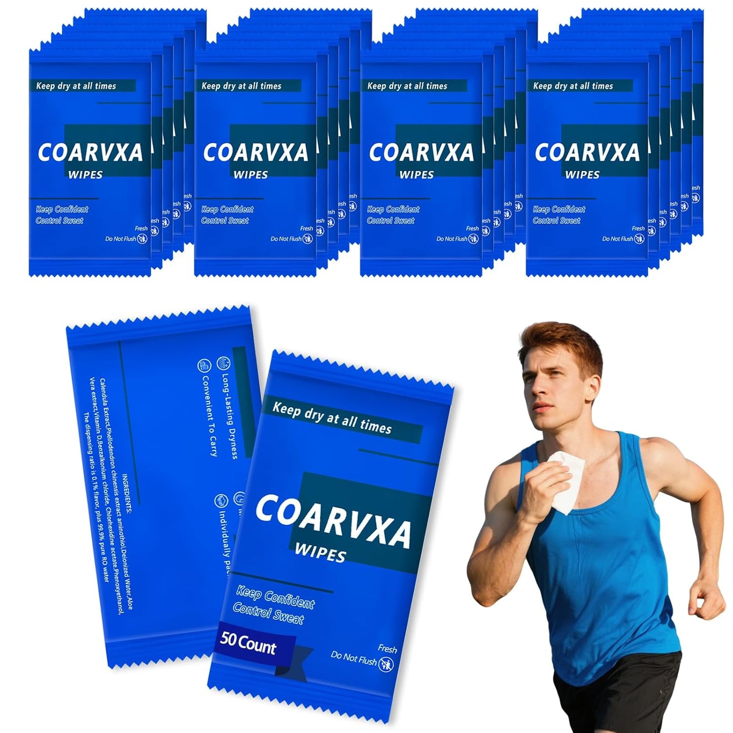 Mini Deodorant Body Wipes 50 pieces of deodorant Wipes And Travel To Clean Skin And Travel Deodorant Individually Wrap Hypoallergenic For Female Male Teenagers