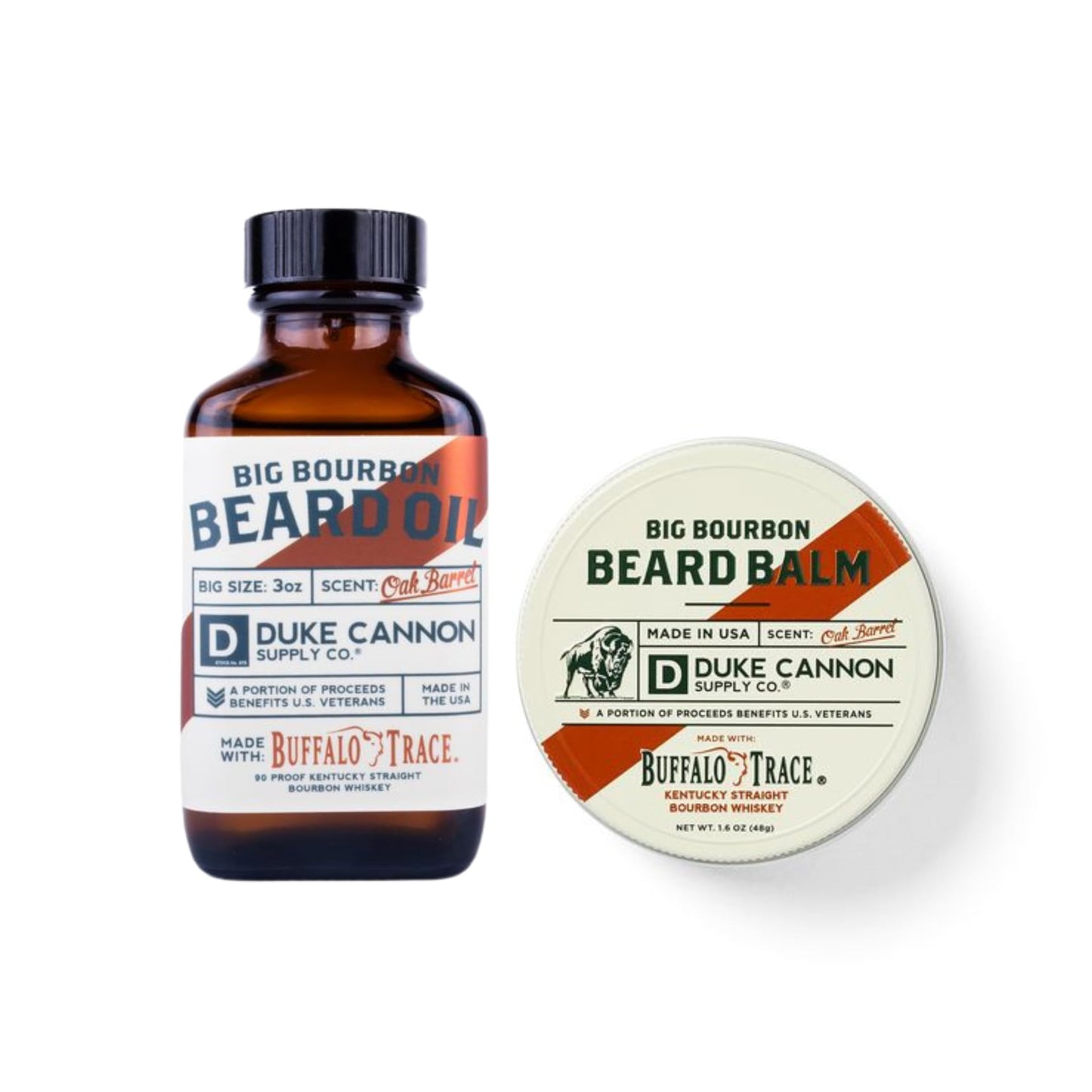 Duke Cannon Supply Co. Best Beard Bundle - 3 oz. Oil & 1.6 oz. Balm, Redwood Scent, Travel Size, 2-Piece Set