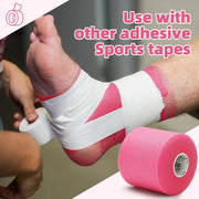 OK TAPE Pre Wrap Tape (4-Rolls) - Athletic Foam Underwrap for Sports, Protect for Ankles Wrists Hands and Knees, 2.75 Inches x 30 Yards - Black/Pink/Beige/White