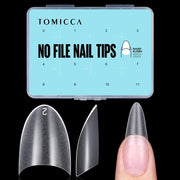TOMICCA Short Coffin Nail Tips, 240Pcs Acrylic Half Cover Nail Tips Coffin, No C Curve Full Matte Gel Nail Tips Short, Nail Extension Tips for Beginner and Professional 12 Sizes