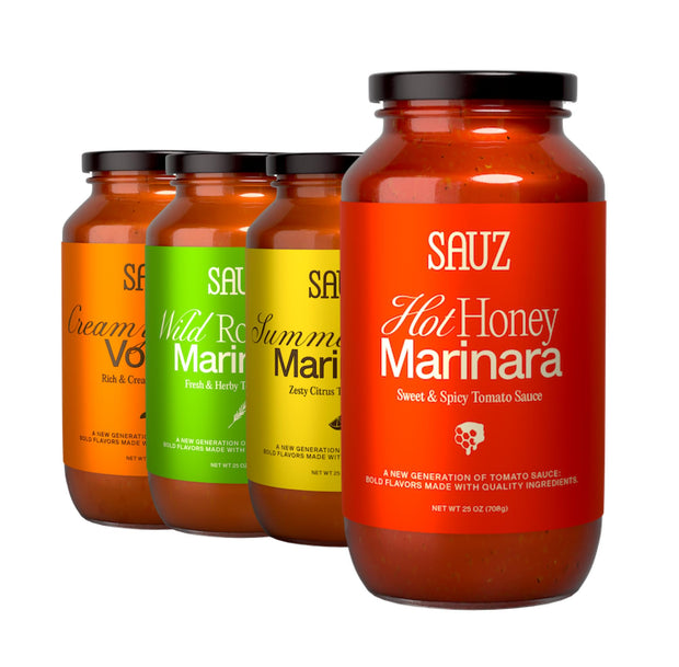 Sauz | Summer Lemon Marinara Pasta Sauce, 25 Oz Jar (4-Pack), Fresh Citrus Zest, Gluten-Free, Non-GMO, Multi-Use Tomato Sauce with Clean Ingredients – Small Batch Fresh Tomato Sauce