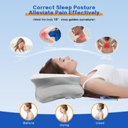 Pain Relief Cervical Pillow for Neck Support,Adjustable Ergonomic Pillow Cozy Sleeping,Odorless Orthopedic Memory Foam Pillows,Contour Bed Pillow for Side Back Stomach Sleeper