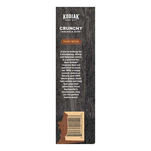 Kodiak Cakes Crunchy Granola Protien Snack Bars, Peanut Butter, High Protein, 100% Whole Grains, 12 boxes with 6 pouches (144 bars)