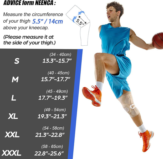 NEENCA Professional Knee Brace for Pain Relief, Medical Knee Support with Patella Pad & Side Stabilizers, Compression Knee Sleeve for Meniscus Tear, ACL, Joint Pain, Runner, Workout - FSA/HSA Eligible