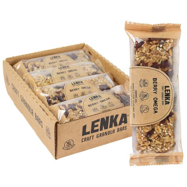 Lenka Bars - Peanut Butter & Chocolate Snack Bars, Gluten Free, High Fiber, Kosher, Wholesome, No Artificial Flavors, Individually Wrapped - 12 Pack