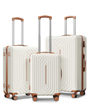 Luggage Sets 3 Piece, Carry On and Checked Hardside Lightweight Suitcase with Spinner Wheels and TSA Lock (20/24/28 inch), Purple