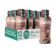 OWYN Only What You Need Double Shot Dairy Free Keto Protein Coffee Shake, Caramel Macchiato, 0g Sugar, 20g Plant Based Protein, 180mg Caffeine, Gluten & Soy Free, Non-GMO, Vegan (12 Pack, 12 Fl Oz)