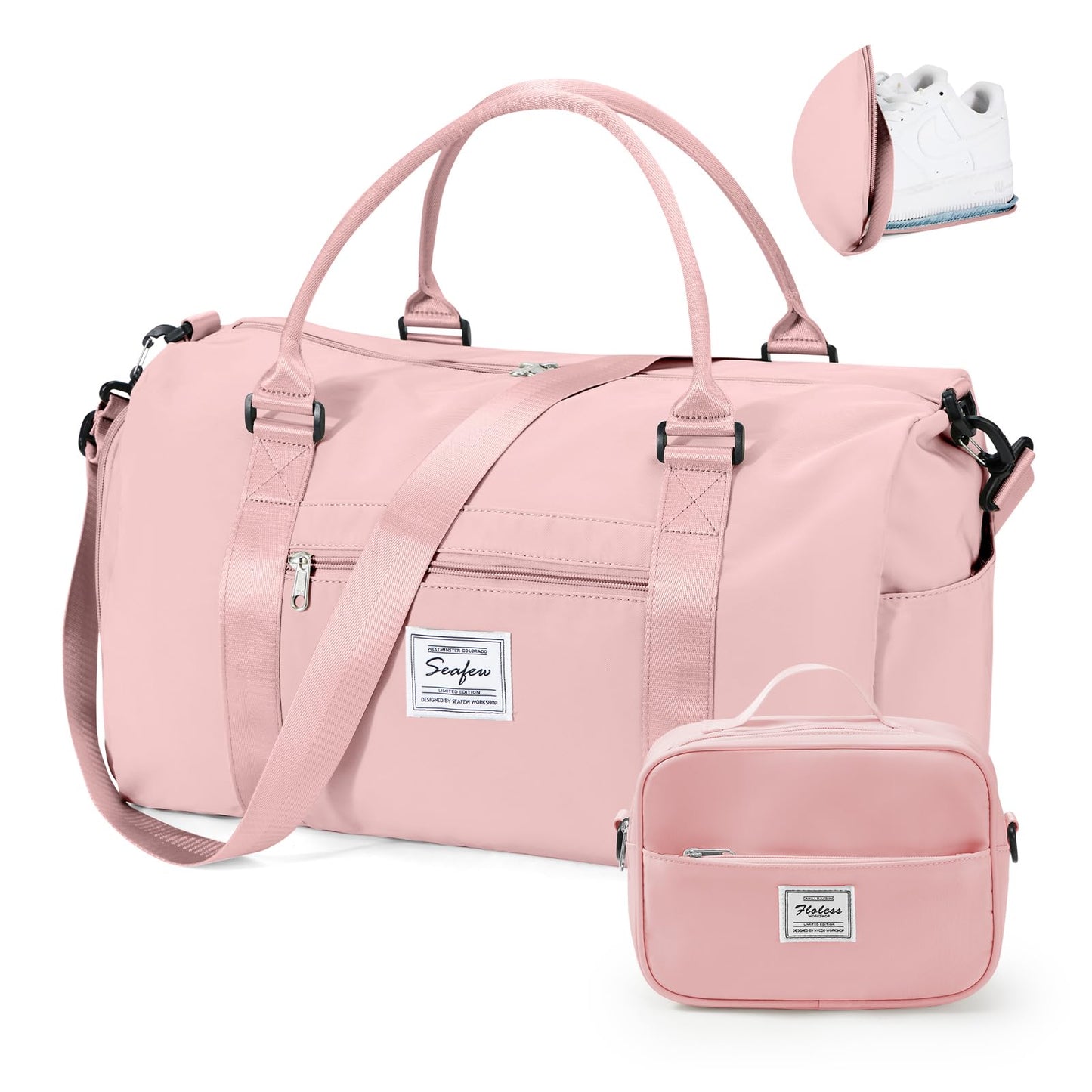 Gym Bags for Women Men with Shoes Compartment,Sports Duffle Bags Personal item travel Duffel Tote Bag Small Carry on Weekender Overnight Bag Workout Dance Bags Hospital Holdalls Grey Green