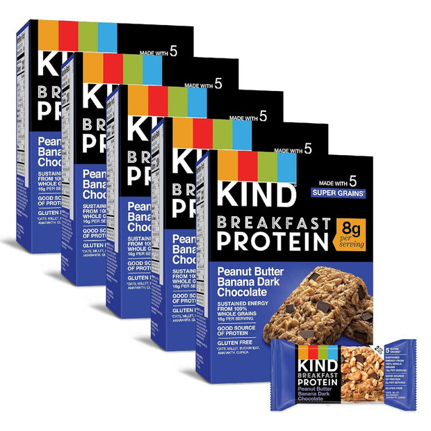 KIND Breakfast Protein Bars, Peanut Butter Banana Dark Chocolate, Healthy Snacks, Gluten Free, 8g Protein, 30 Count