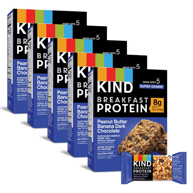 KIND Breakfast Protein Bars, Dark Chocolate Cocoa, Healthy Snacks, Gluten Free, 8g Protein, 30 Count