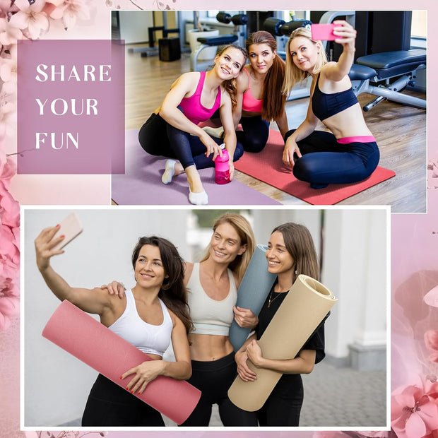 Timgle 12 Pack Yoga Mat Bulk, 4mm Thick Extra Long Sports Mat Anti Slip Tear Resistant Yoga Exercise Set for Fitness Stretching Home Workout Gym and Studio