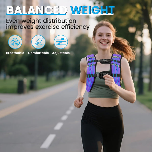 Weighted Vest for Woman Men, 6lb/8lb/12lb/16lb/20lb/30lb Weight Vest with Reflective Stripe, Weight Vests Adjustable for Walking, Weight Loss, Training, Running