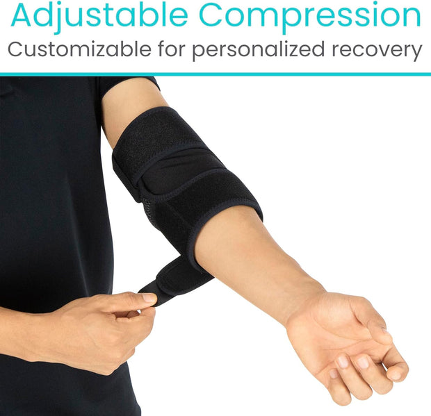 Vive Elbow Brace - Tennis Compression Sleeve - Wrap for Golfers, Bursitis, Left or Right Arm - Tendonitis Support Strap for Golf, Men and Women - Epicondylitis and Sports Recovery