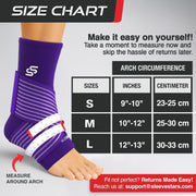Sleeve Stars Ankle Brace for Women & Men, Ankle Wrap for Sprain, Compression Sleeve for Plantar Fasciitis Relief, Easy Customizable Support: w/ Removable Strap (Single/M:10"-12"/Black)