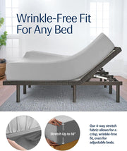 REST® Evercool®+ Cooling Sheet Set, King Size, Light Gray, Breathable Bed Sheets for Hot Sleeper and Night Sweats, with Pillowcases, with Ionic+ Self-Cleaning Silver Yarn for Sensitive Skin, 4PCS