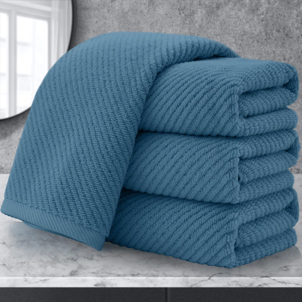 VOOVA & MOVAS Bathroom Hand Towels Set of 4, Large 18"x28" - 100% Cotton | Quick Dry | Light Weight | Thick | Soft | Absorption, Luxury Hand Towels for Showering, Hot Pink Bathroom Decor