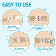 Sutures Butterfly Bandaids - 4 Pcs Laceration Closure Kit - Surgical Laceration Repair Without Sew - Quick Clot -Emergency Wound Closures Device (PU)