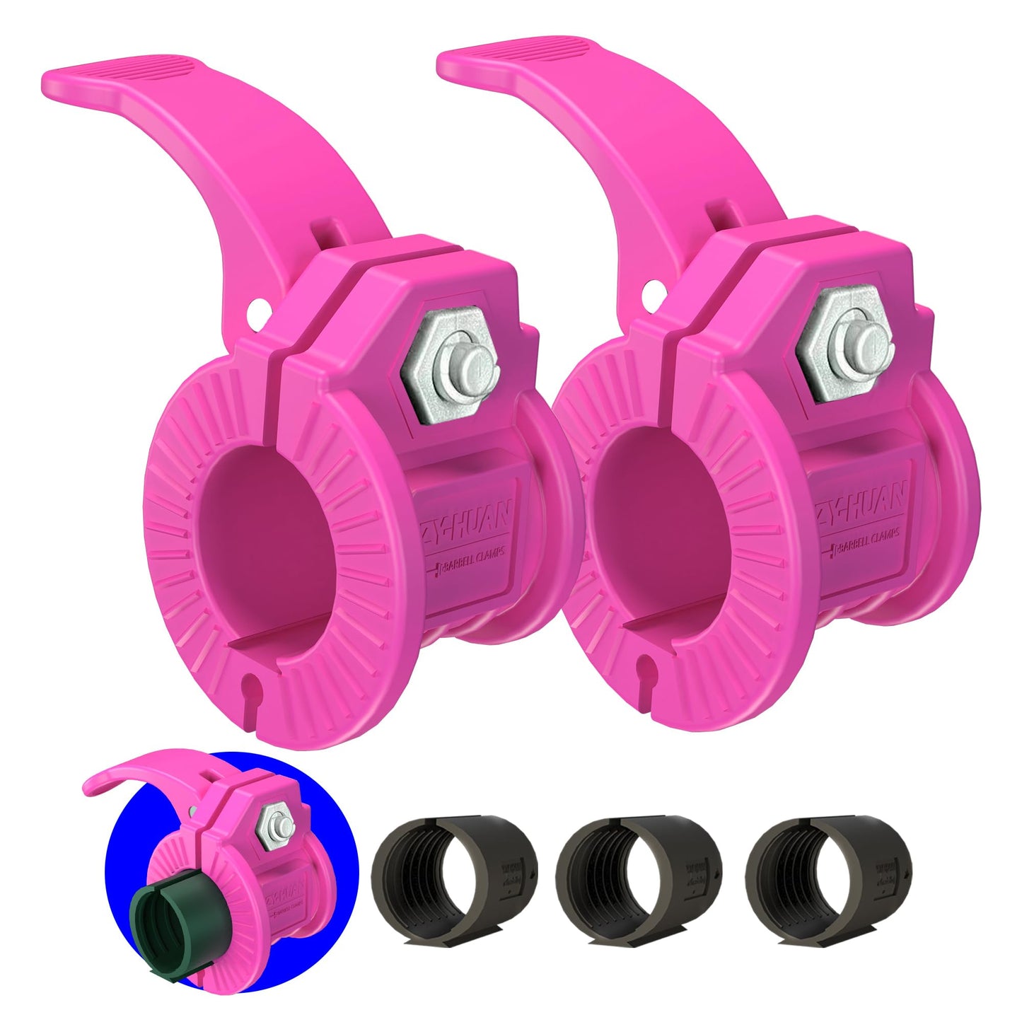 Barbell Clips 1 Inch Quick Release Weight Clamps 0.9-1.18inch Multi-Size Adjustable Olympic Clamps for Bars