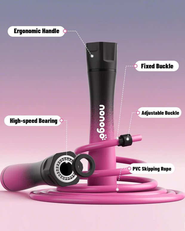 nonogo 1.1LB Weighted Jump Rope for Women – Adjustable 10mm Heavy PVC Skipping Rope for Fitness, Ideal for High-Intensity Training, MMA, Boxing, CrossFit, Weight-loss Workouts