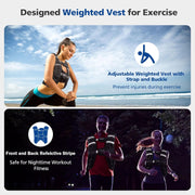 Weighted Vest for Woman Men,6lb/8lb/12lb/16lb/20Lb/25lb Weight Vest with Reflective Stripe Adjustable Buckle Strap Back Pocket Workout Strength Training Walking Jogging Running