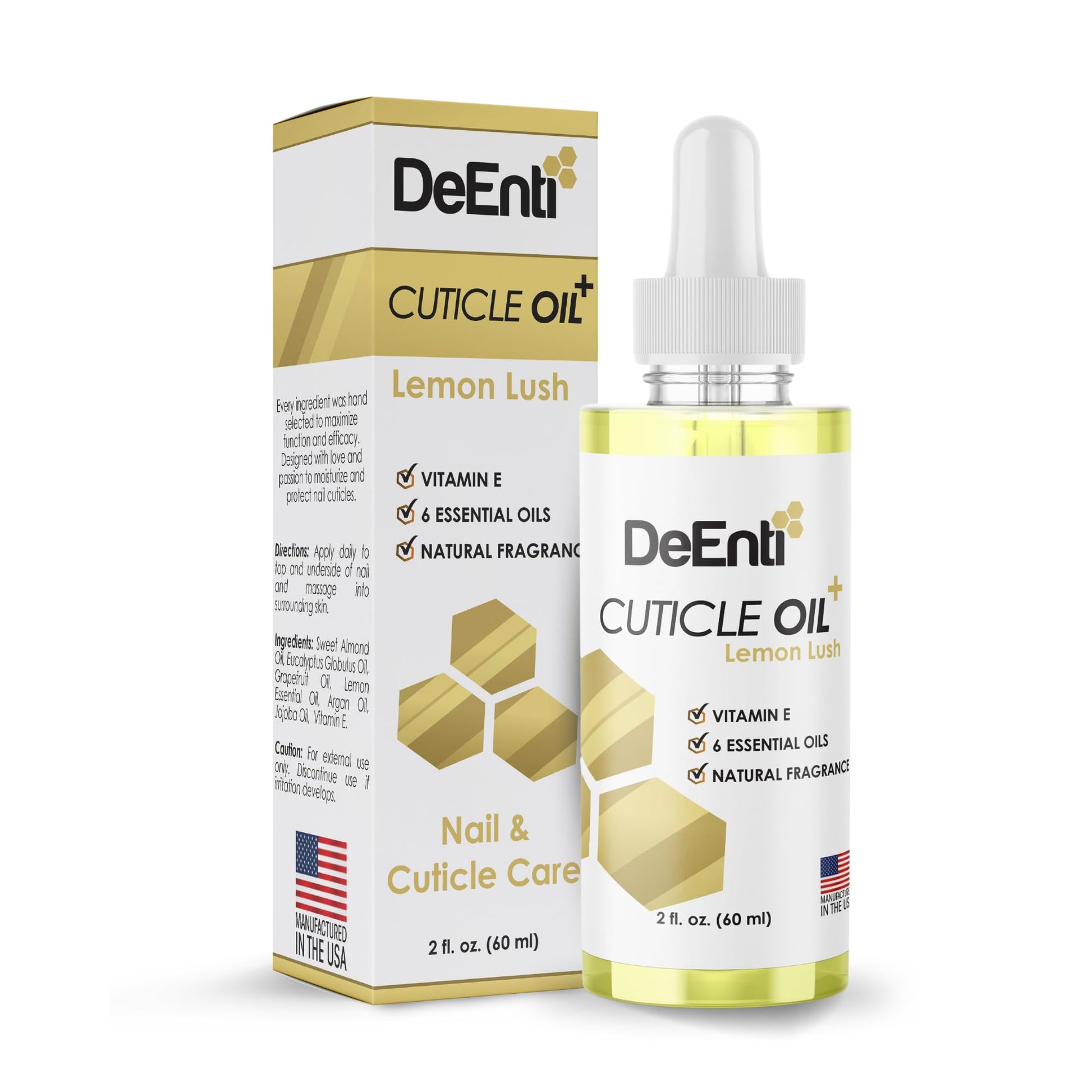 DeEnti Cuticles Maintenance Pack, Bundle Includes Citrus Scented Cuticle Remover, Cuticle Oil for Nails, and Metal Pusher Tool, Salon Grade Nail Care, Home Manicure and Pedicure Kit