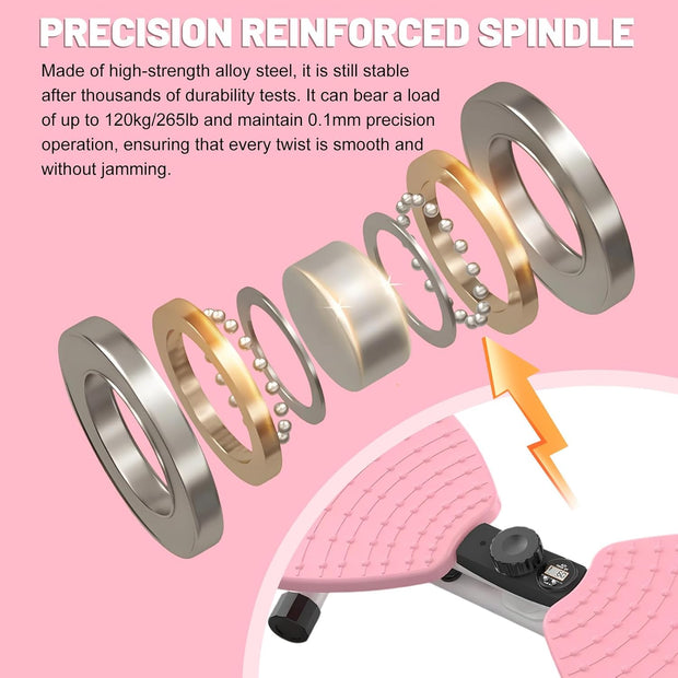 Waist Twisting Machine, Ab Twister Board for Exercise, Noiseless Exercise Waist Twister for Home Gym Equipment, 330 lbs Capacity | Track Time, Reps, Calories with Digital Display