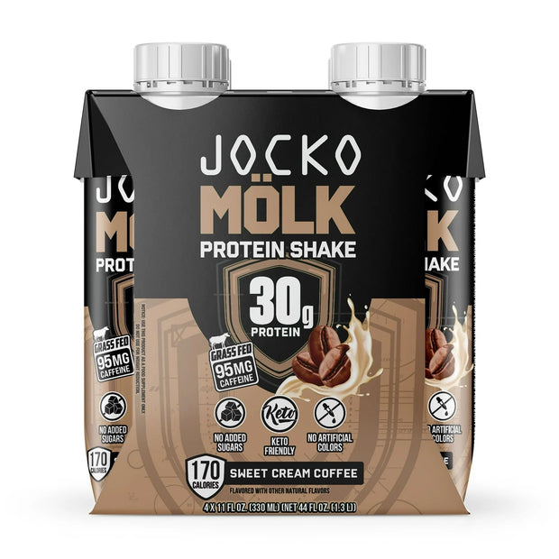 Jocko-Fuel Protein Shake, 2 Box with 4 Bottle - Ready to Drink, Grass-Fed Whey, No Artificial Sweeteners, Keto-Friendly, Low-Carb, High-Protein, Meal Replacement, Recovery, Fitness (11 Fl Oz, Chocolate)