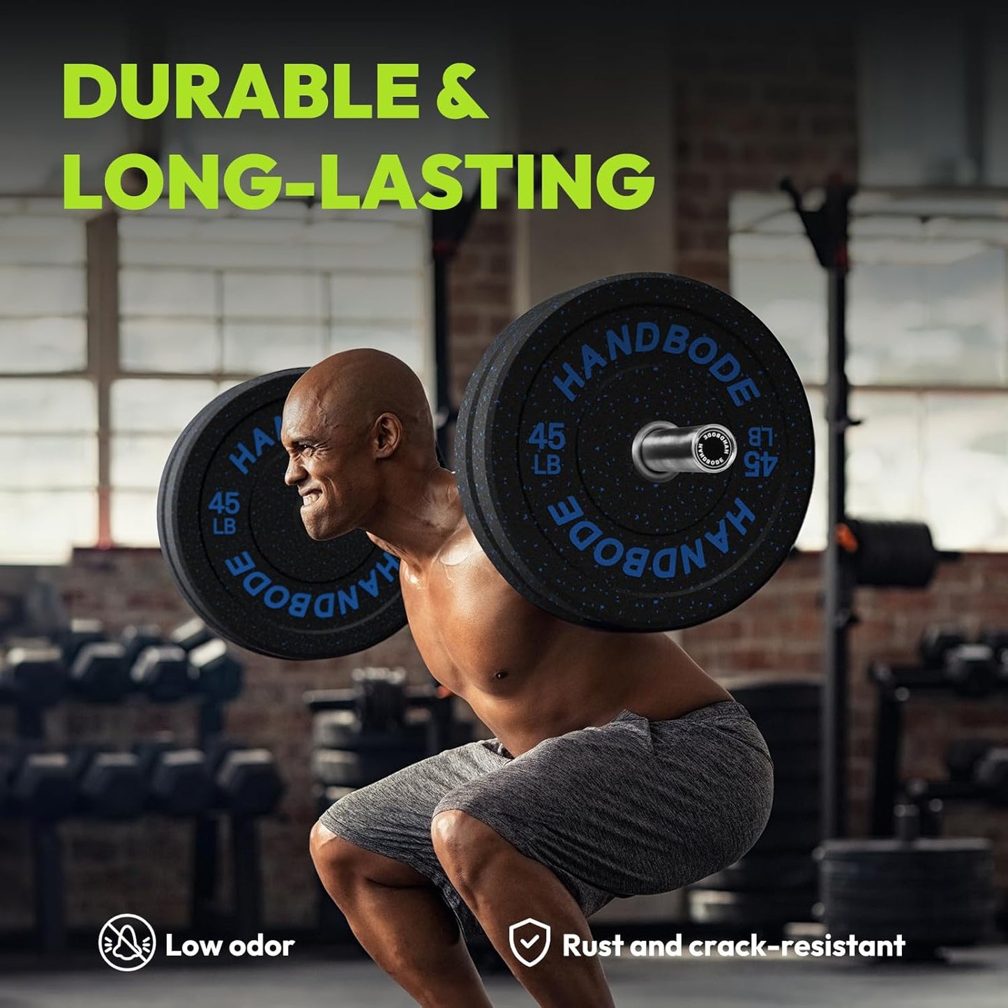 2-Inch Bumper Plates High Bounce, Olympic Weight Plate Set 45/100/160/190/260/300lb, Barbell Weight Plates Set for Home Gym, Colored Weights Rubber Strength Training Plate for Weight Lifting