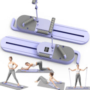 Pilates Board with Auto-Rebound Resistance, Home Gym Core Trainer & Full-Body Reformer Equipment, Professional Pilates Reformer for Women-Purple