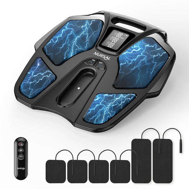 NURSAL TENS EMS Foot Massager for Neuropathy, Foot Nerve Muscle Stimulator Pro, Circulation and Body Pain Relief with TENS Unit Muscle Stimulator Pads, Electric Feet Legs Blood Circulation Machine