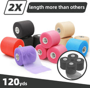 OK TAPE Pre Wrap Tape (4-Rolls) - Athletic Foam Underwrap for Sports, Protect for Ankles Wrists Hands and Knees, 2.75 Inches x 30 Yards - Black/Pink/Beige/White