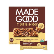 MadeGood Mornings Soft Baked Breakfast Bars, Chocolate Chip, 1.06 Oz (30 Count) Gluten Free Snacks
