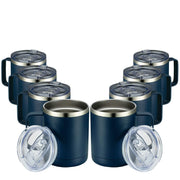 MEWAY 12oz Coffee Mug With Handle and Sliding Lid,Stainless Steel Travel Tumbler Cup with Handle,Double Wall Vacuum Insulated Camping Cup for Hot & Cold Drinks Tea (Purple,Set of 1)