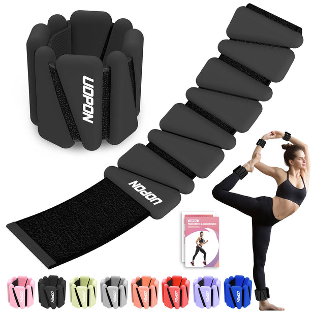 Wrist Ankle Weights for Women Set of 2, Adjustable Silicone Weighted Bangles, Wearable Ultra-durable Strips Weight Bracelet 2 lbs/4 lbs for Yoga, Pilates, Barre, Walking, Arm & Leg Workout