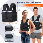 Sportneer Adjustable Weighted Vest Weights: 2-18 lbs/2-40 lbs Washable Weight Vest 16 In 1 Fast Adjust Rucking Vest for Women and Men Home Gym Workout Fitness Strength Training Vests