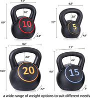 ZENY Kettlebell Sets, 4-Piece Kettlebells 5lb, 10lb, 15lb, 20 lb, Kettle Bell Weights for Dumbbel Weights Exercise, Strength Strainging Kettlebells, Home Gym, Full Body Workout Equipment